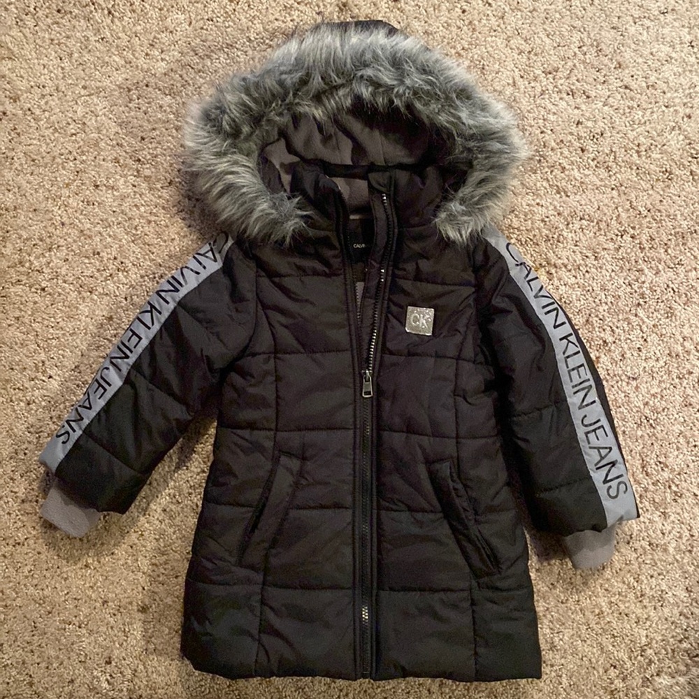 Calvin Klein Jeans Toddler Girls 3T Black Puffer Jacket Brand New No Tags
